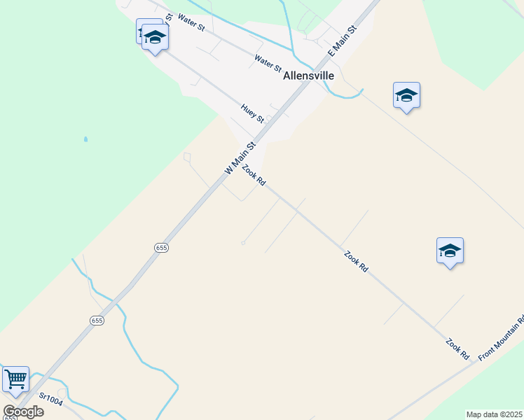 map of restaurants, bars, coffee shops, grocery stores, and more near 25 Farm View Drive in Allensville