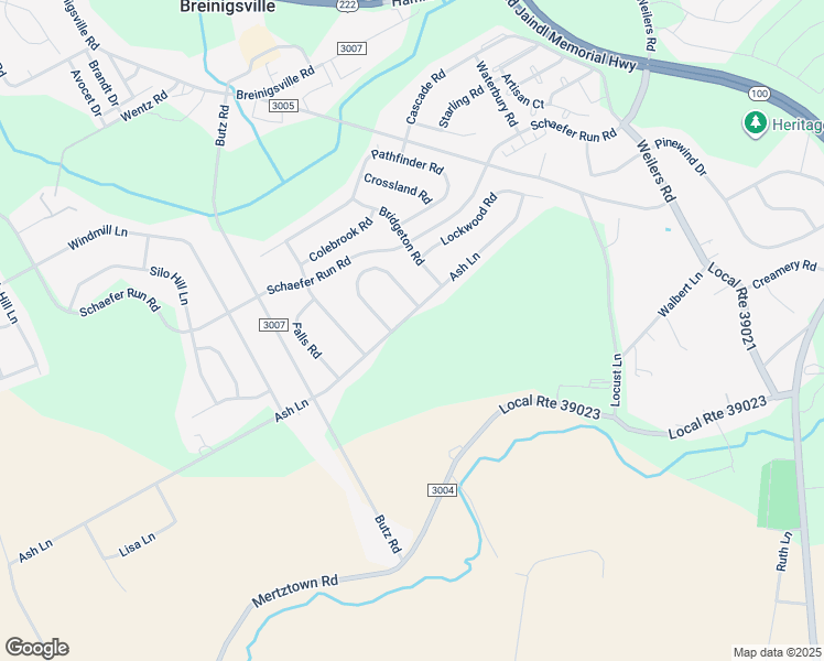map of restaurants, bars, coffee shops, grocery stores, and more near 8810 Ash Lane in Breinigsville