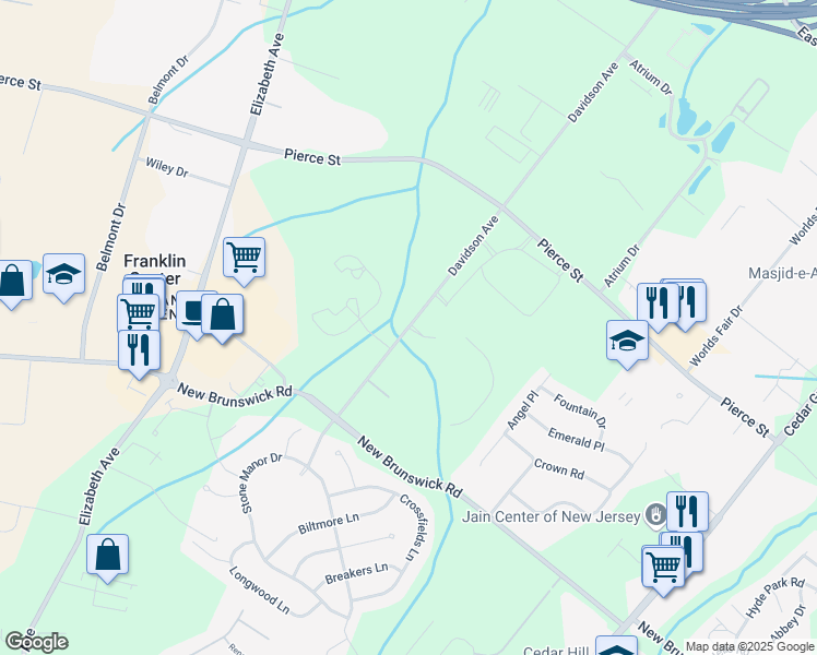 map of restaurants, bars, coffee shops, grocery stores, and more near 300 Davidson Avenue in Franklin Township