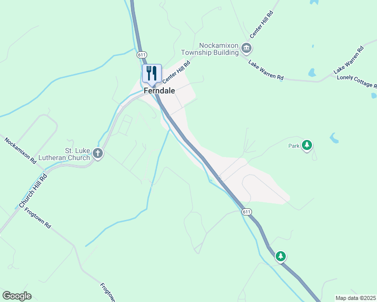 map of restaurants, bars, coffee shops, grocery stores, and more near 9082 Easton Road in Ottsville