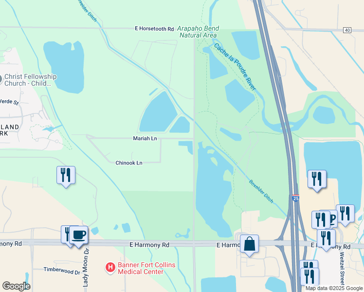 map of restaurants, bars, coffee shops, grocery stores, and more near 4203 Strauss Cabin Road in Fort Collins