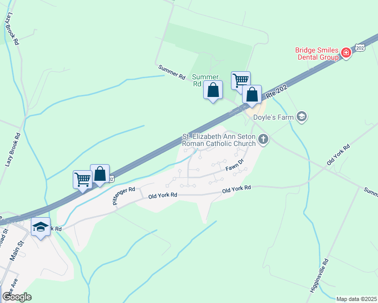 map of restaurants, bars, coffee shops, grocery stores, and more near 22 Owl Court in Hunterdon County