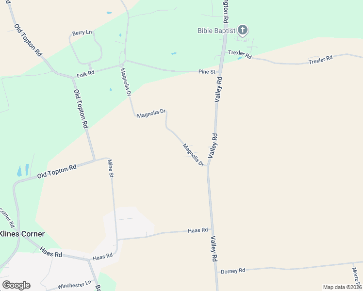 map of restaurants, bars, coffee shops, grocery stores, and more near 30 Magnolia Drive in Mertztown