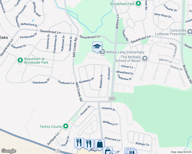 map of restaurants, bars, coffee shops, grocery stores, and more near 2337 Bordeaux Dr in Macungie
