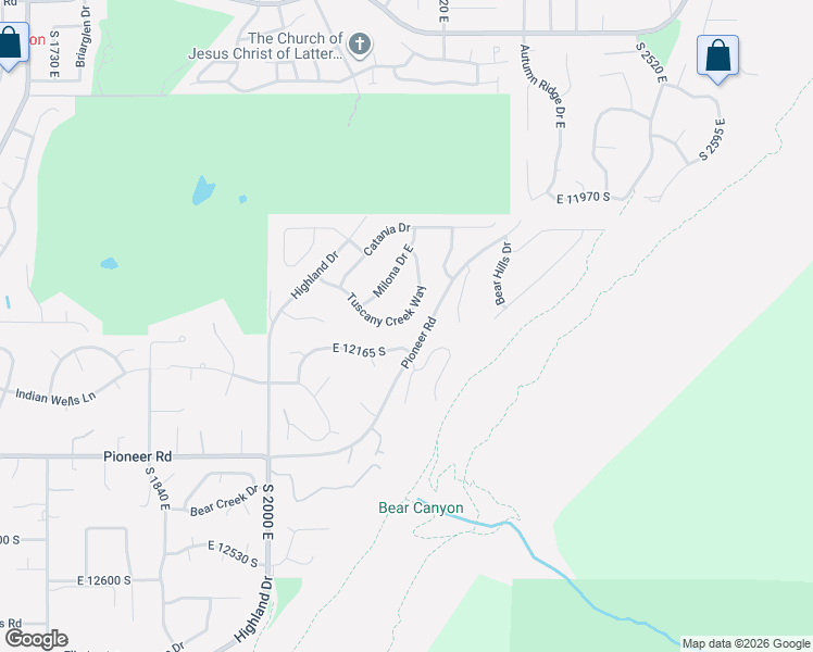 map of restaurants, bars, coffee shops, grocery stores, and more near 2188 Tuscany Creek Way in Draper