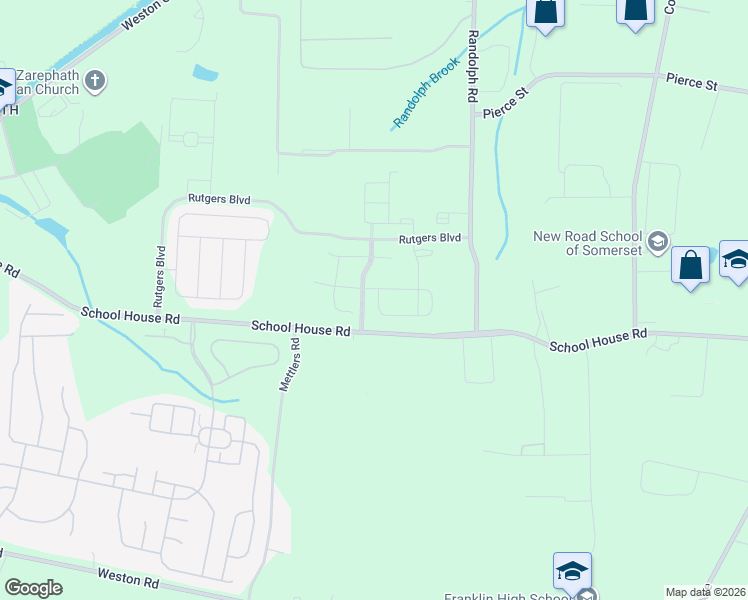map of restaurants, bars, coffee shops, grocery stores, and more near 8 Clifford Circle in Franklin Township