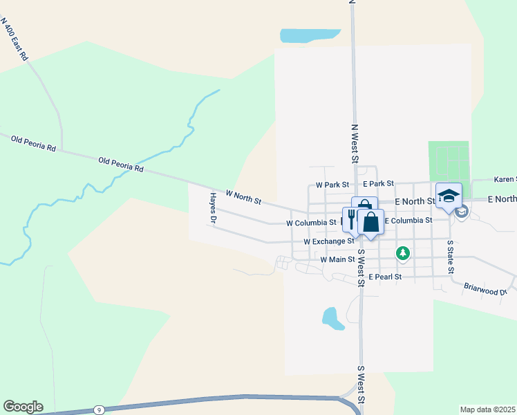 map of restaurants, bars, coffee shops, grocery stores, and more near 505 West North Street in Danvers