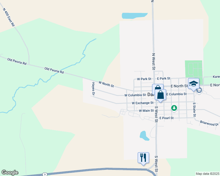 map of restaurants, bars, coffee shops, grocery stores, and more near 505 West North Street in Danvers