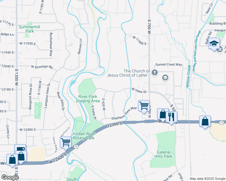 map of restaurants, bars, coffee shops, grocery stores, and more near 888 West Vahe Street in Draper