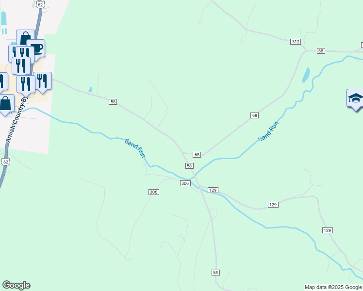 map of restaurants, bars, coffee shops, grocery stores, and more near 4266 County Route 58 in Millersburg