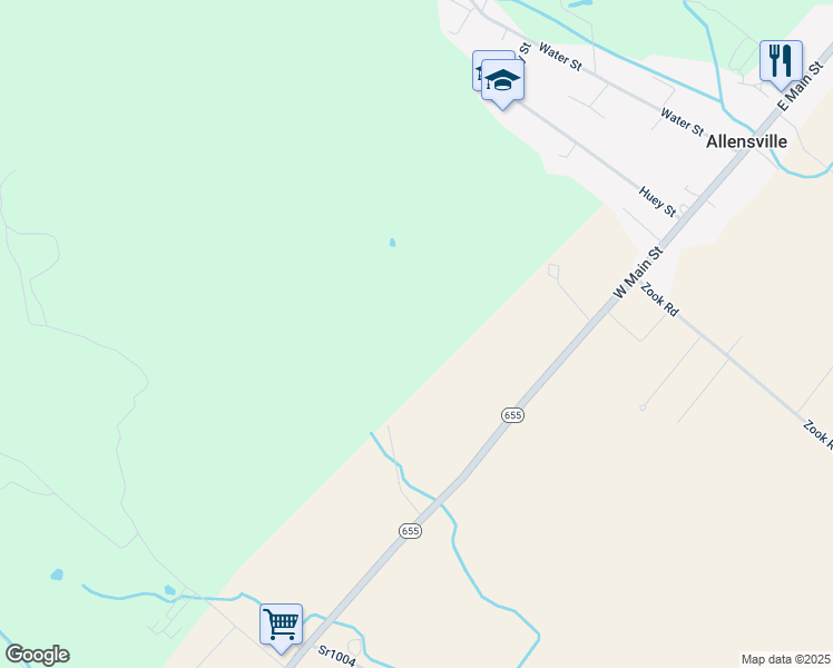 map of restaurants, bars, coffee shops, grocery stores, and more near 77 Pennsylvania 655 in Mill Creek