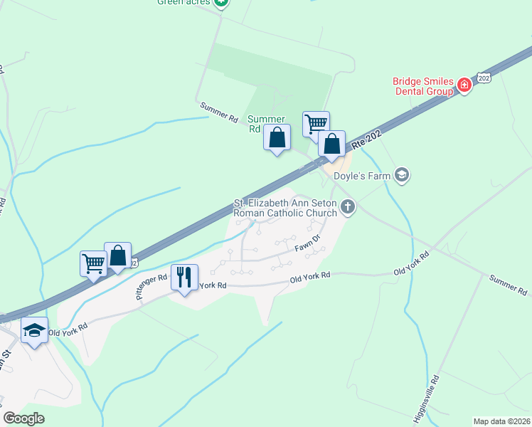 map of restaurants, bars, coffee shops, grocery stores, and more near 88 Junco Court in Hunterdon County
