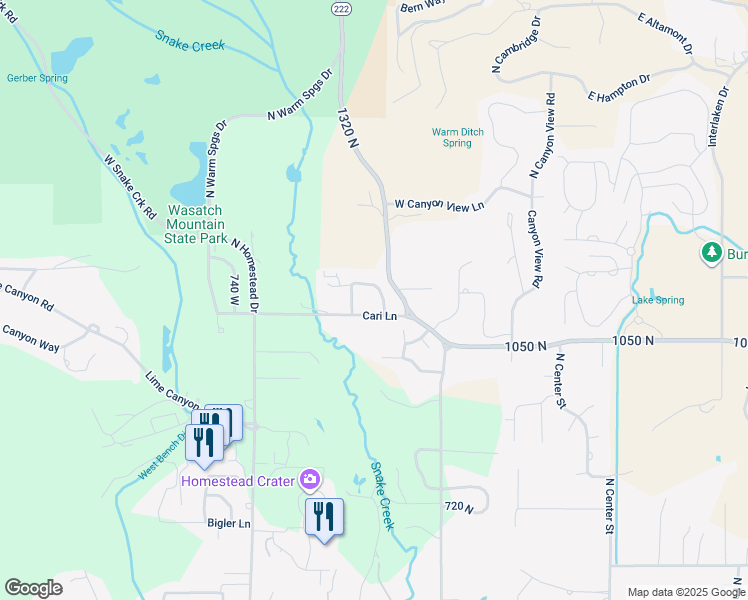 map of restaurants, bars, coffee shops, grocery stores, and more near 515 Cari Lane in Midway