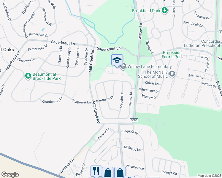 map of restaurants, bars, coffee shops, grocery stores, and more near 2337 Bordeaux Drive in Macungie