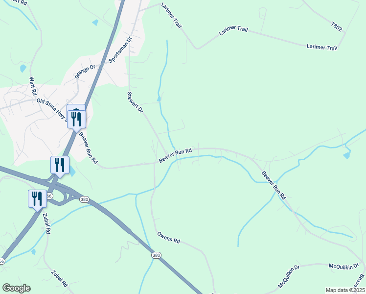 map of restaurants, bars, coffee shops, grocery stores, and more near 211 Beaver Run Road in Apollo