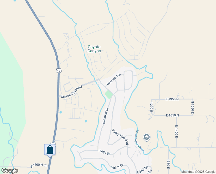 map of restaurants, bars, coffee shops, grocery stores, and more near 1896 Valley Hills Boulevard in Heber City