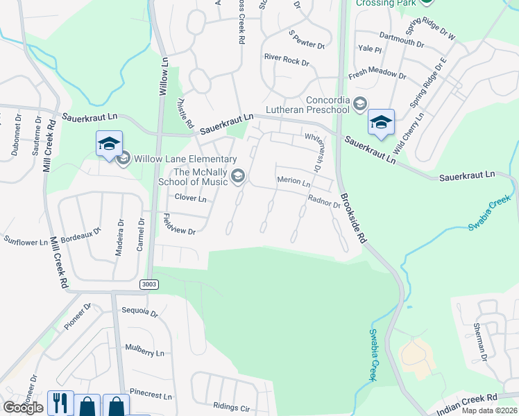 map of restaurants, bars, coffee shops, grocery stores, and more near 2840 Springhaven Place in Macungie