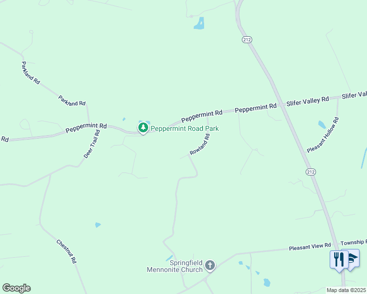 map of restaurants, bars, coffee shops, grocery stores, and more near 2220 Rowland Road in Coopersburg