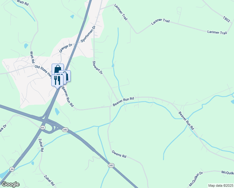 map of restaurants, bars, coffee shops, grocery stores, and more near 755 Stewart Drive in Apollo