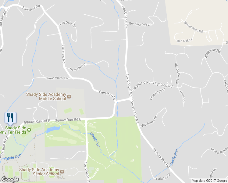 map of restaurants, bars, coffee shops, grocery stores, and more near 200 Fairview Road in Pittsburgh