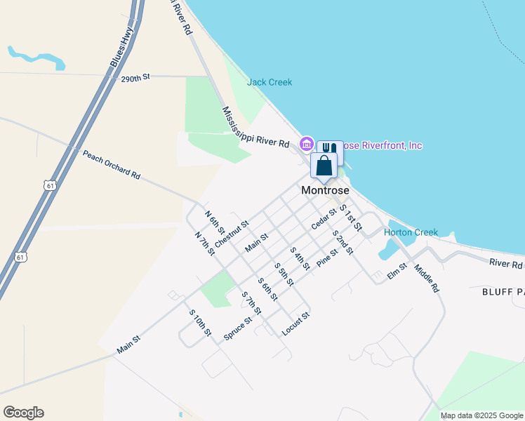 map of restaurants, bars, coffee shops, grocery stores, and more near Chestnut Street in Montrose