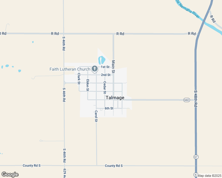 map of restaurants, bars, coffee shops, grocery stores, and more near 320 Main Street in Talmage