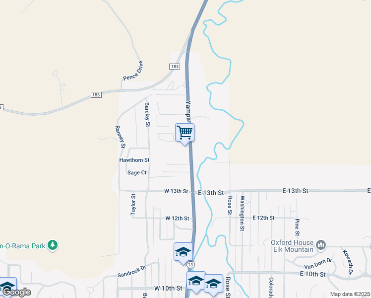 map of restaurants, bars, coffee shops, grocery stores, and more near 1430 Yampa Avenue in Craig