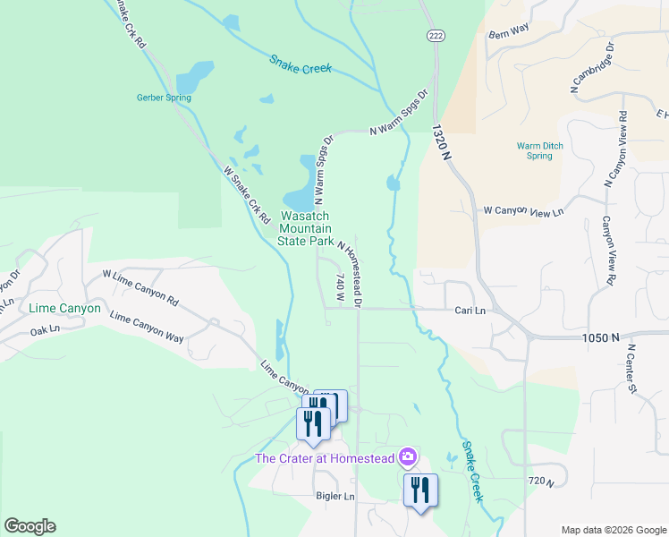 map of restaurants, bars, coffee shops, grocery stores, and more near 1205 Cottage Way in Midway