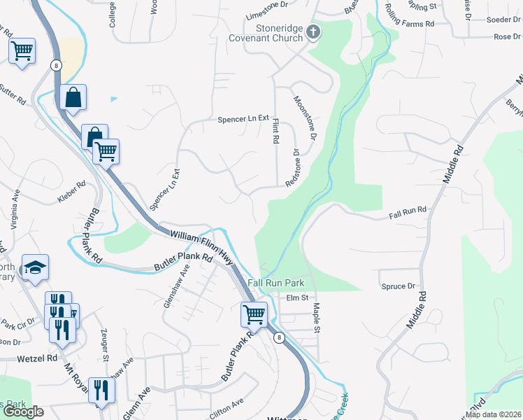 map of restaurants, bars, coffee shops, grocery stores, and more near 574 Kimble Drive in Glenshaw