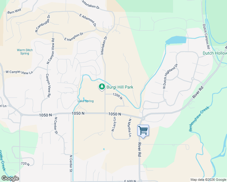 map of restaurants, bars, coffee shops, grocery stores, and more near 257 East Deer Ridge Way in Midway