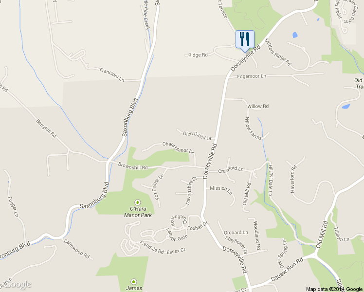 map of restaurants, bars, coffee shops, grocery stores, and more near 214 Ohara Manor Dr in Pittsburgh