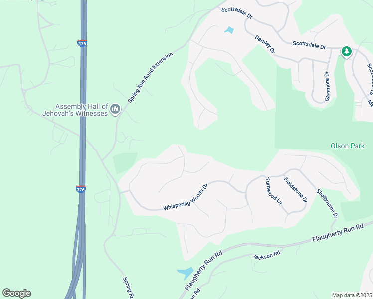 map of restaurants, bars, coffee shops, grocery stores, and more near 294 Shady Glen Drive in Allegheny County