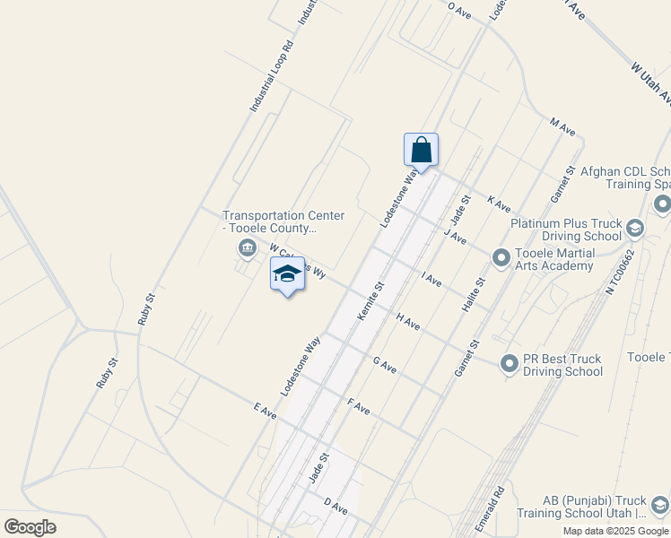 map of restaurants, bars, coffee shops, grocery stores, and more near 92 Lodestone Way in Tooele