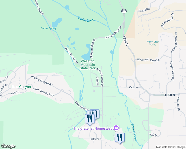 map of restaurants, bars, coffee shops, grocery stores, and more near 1225 Cottage Way in Midway