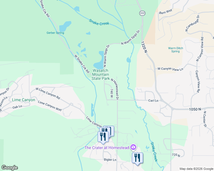 map of restaurants, bars, coffee shops, grocery stores, and more near 1225 Cottage Way in Midway