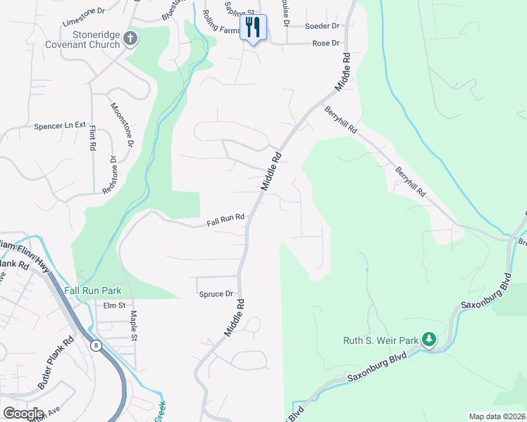 map of restaurants, bars, coffee shops, grocery stores, and more near 108 Middlecrest Drive in Glenshaw
