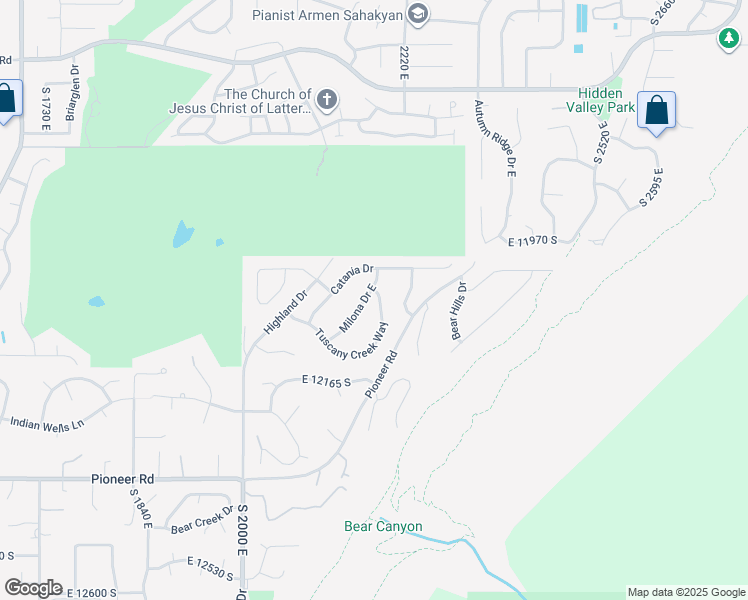 map of restaurants, bars, coffee shops, grocery stores, and more near 12034 Tuscany Creek Way in Draper