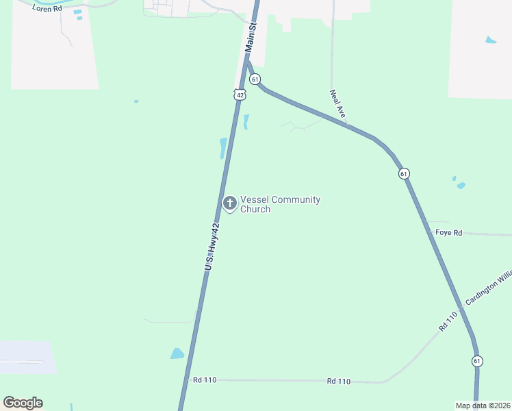 map of restaurants, bars, coffee shops, grocery stores, and more near 5259 U.S. 42 in Mount Gilead