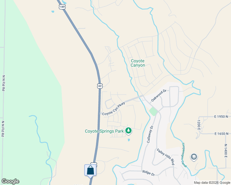 map of restaurants, bars, coffee shops, grocery stores, and more near 199 East 1980 North in Daniel
