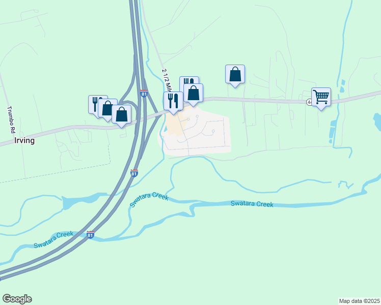 map of restaurants, bars, coffee shops, grocery stores, and more near 600 Canal Drive in Pine Grove