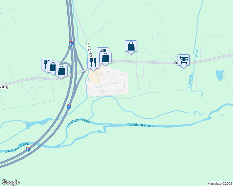 map of restaurants, bars, coffee shops, grocery stores, and more near 636 Canal Drive in Pine Grove