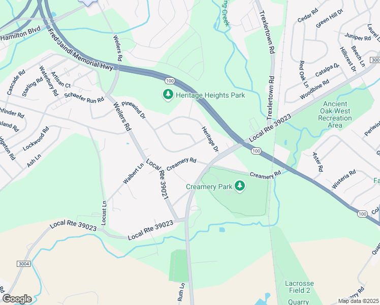map of restaurants, bars, coffee shops, grocery stores, and more near 8114 Creamery Road in Alburtis