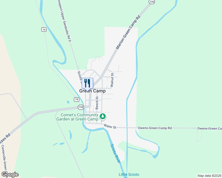 map of restaurants, bars, coffee shops, grocery stores, and more near in Green Camp
