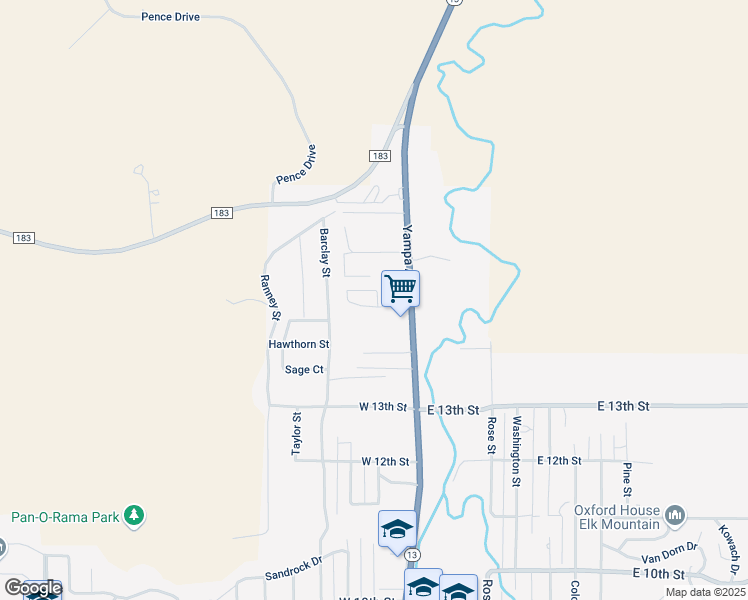 map of restaurants, bars, coffee shops, grocery stores, and more near 1430 Yampa Avenue in Craig