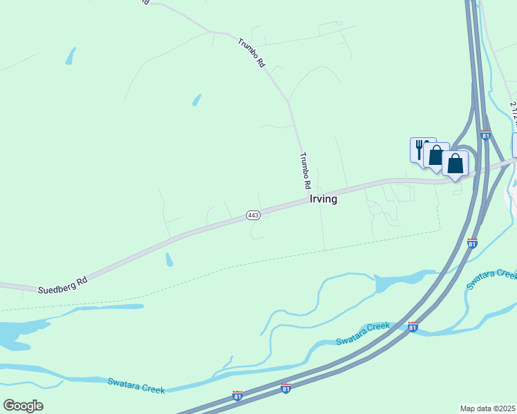 map of restaurants, bars, coffee shops, grocery stores, and more near 590 Suedberg Road in Pine Grove