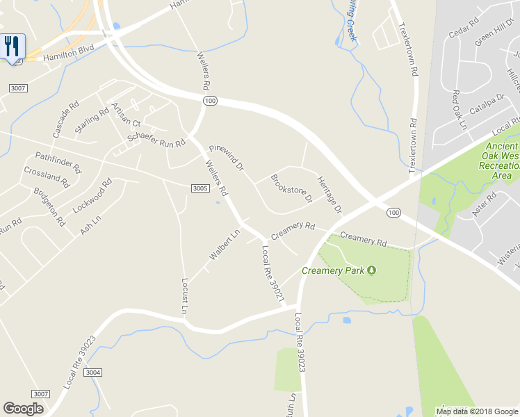map of restaurants, bars, coffee shops, grocery stores, and more near 1702 Pinewind Drive in Alburtis