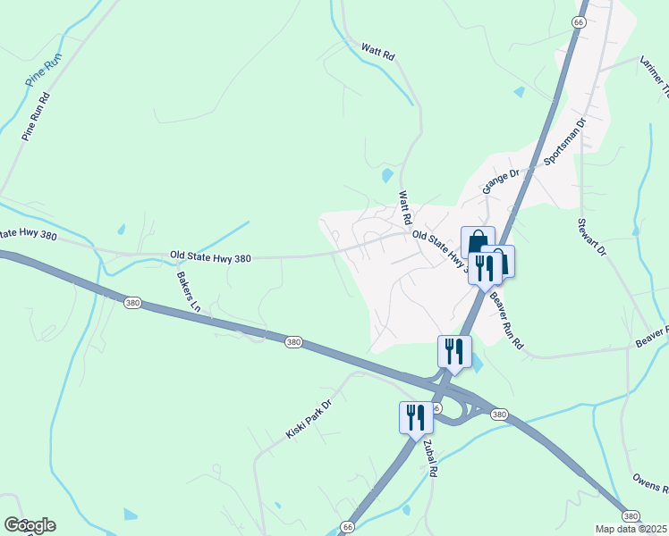 map of restaurants, bars, coffee shops, grocery stores, and more near 220 North Washington Road in Apollo