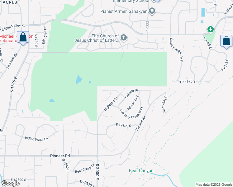 map of restaurants, bars, coffee shops, grocery stores, and more near 2103 Genova Drive in Draper