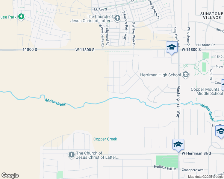map of restaurants, bars, coffee shops, grocery stores, and more near 12038 Mount Moran Way in Herriman