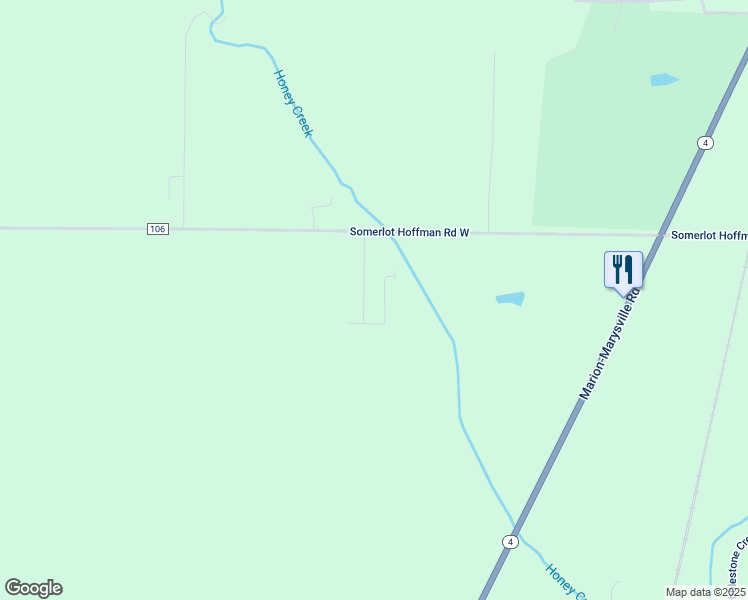 map of restaurants, bars, coffee shops, grocery stores, and more near 2848 Harmony Drive in Marion